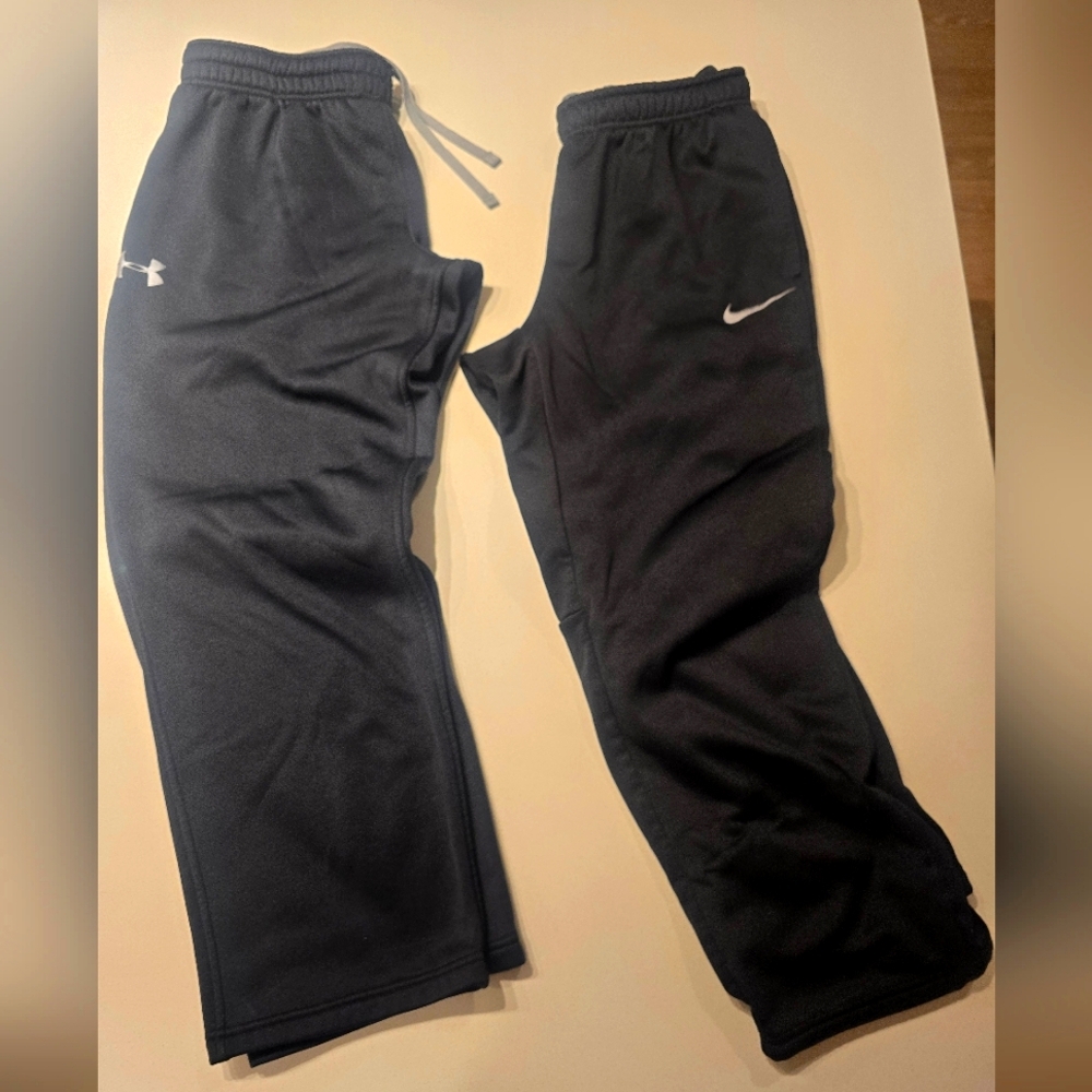 Black Athletic Pants – Under Armour (XL) & Nike (L) – Like New. Both Fit Like M